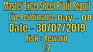 Master Excel Sheet 6.0 Performance Report - 30/07/2019