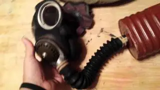 OTF Switch Blade & 1942 Gas Mask, yard sale score!