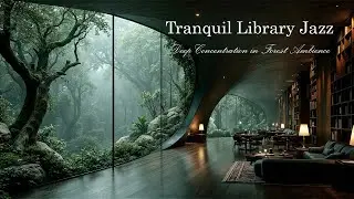 Tranquil Library With Smooth Jazz | Jazz Music In Forest Ambience Perfect For Working & Studying