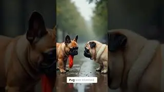 A brave step to friendship #shorts #pug #frenchie