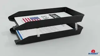 Acrimet 2 Tier Legal Size Letter Tray, Facility Front Load Black Color: Full 360&deg; 3D Tour!