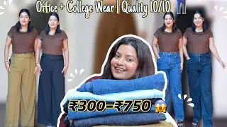 ₹300&ndash;₹750 Trouser & Jeans Haul 😍 | KOTTY Brand | College & Office Wear | Try-On