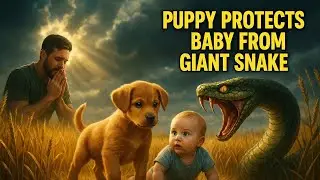 Wheat Field Pit Guardian: Puppy Protects Baby from Giant Snake as Father Prays#tyshorts #you