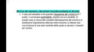 Massimi e minimi vincolati - vincolo esplicitabile