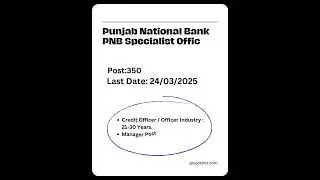 Punjab National Bank PNB Specialist Officer SO Recruitment
