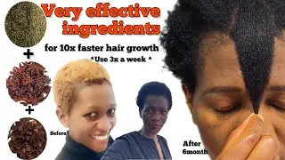 Very effective ingredients rosemary +cloves star anise that will grow your stubborn 4C hair faster.