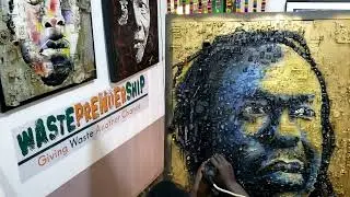 RECYCLED ART OF GEOFFREY ORYEMA  (E-WASTE on Wood panel) - Sai ARTs