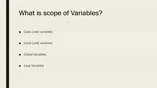 Variable  scope