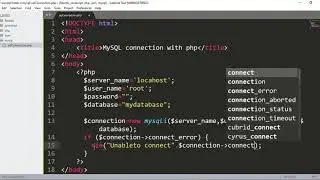 How to make a MySQL connection using PHP