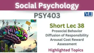 PSY403 Short Lecture 38_Prosocial Behavior_Diffusion of Responsibility_Arousal cost_Psy403 lec 38
