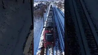 Train Alstom Coradia by CFR through the snow #train #railway #trainspotting #dji