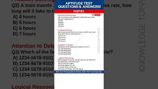 Aptitude Test Assessment Questions and Answers | Aptitude Test Preparation