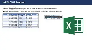 Excel WRAPCOLS Function - Beginner Tutorial with examples