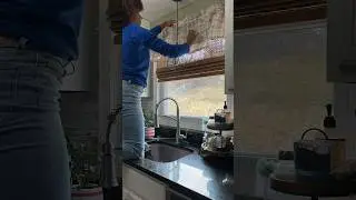 Hanging New Kitchen Curtains #homedecor #kitchen