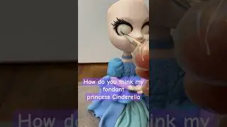 Cinderella princess freehand sculpture fondant art cake topper #shorts #cakeart #cinderella