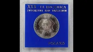 Poland Polska 200 Zlotych 1975 Złotych Zł Victory Over Fascism Silver coin