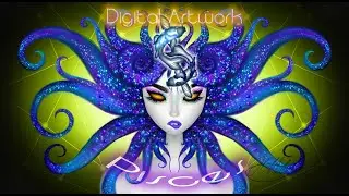 Pisces ♓ Zodiac Sign ✨ Digital Drawing Artwork Process Linie's Art & Music🎨🎧 Ambient Music
