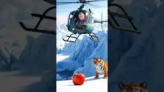 Abandoned Tiger in Frozen Desert     #ai #shortstory #Viral #cartoon #Shorts