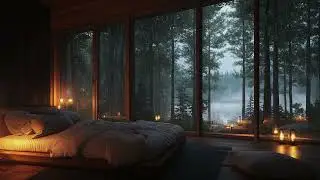 3 Hours ASMR Rain Sounds from a Cozy Bedroom Window with City View for Deep Sleep and Relaxation