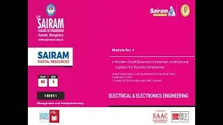 Lecture video 7 18EE51 Module 4 IPRs,clusters of SSI and SME scenario in India  Malini k v