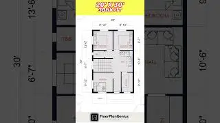 20x30 3 bed room ka makan, 20*30 house plan, 20 by 30 home design #shorts #homeplan #housedesign