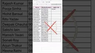 Mobile number excel trick | Excel new tricks | #excel #shorts #ytshorts