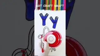 How to draw YoYo | Y for YoYo | Color YoYo #shorts #satisfying #youtubeshorts #drawing