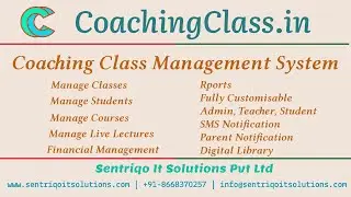 Coaching Class Management System | live classes | fees management | student Management