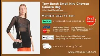 Tory Burch Small Kira Chevron Camera Bag Color Black Rolled Brass