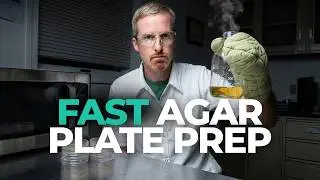 Microwave agar and pour plates with antibiotic.