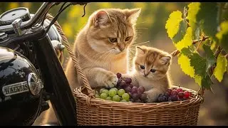 A Kitten's Love: From Vineyard Adventure to Tender Care/ #GrapeHarvest #MotorcycleCats #naturalcat