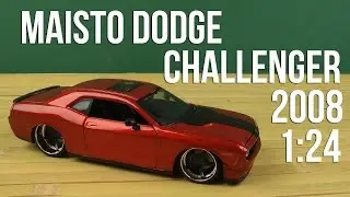 Распаковка Maisto 1:24 2008 Dodge Challenger (31327 met. red)