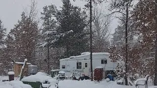 Rv-living offgrid: [Winter wonderland!! ❄️🥶🙏] #rvlivingfulltime #offgridlife #offgrid #michigan 