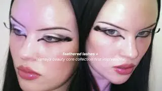 editorial, feather eyes + new isamaya core collection 1st impressions ˚ 𝜗𝜚˚