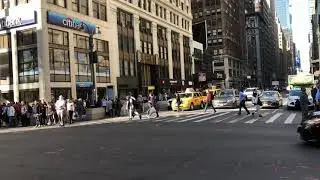 2 NYPD cop cars responding on west 34th st and 7th ave