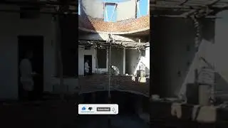 Round shape construction, plaster work in danger conditions, deep 50ft, Amazing View |