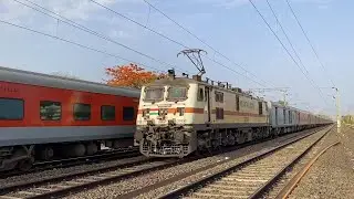 Dangerous RAJDHANI & GaribRath Exp Overtake | Push-Pull Rajdhani & GaribRath overtakes Mumbai Mail