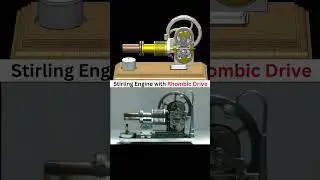 Stirling Engine with Rhombic Drive #3danimation #shortvideo