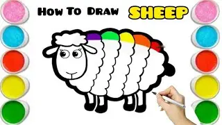 How to draw and color a cute little sheep || step by step 🐑🎨