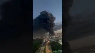Someone landing at the airport in Tijuana, Mexico, filmed this video of a large fire...
