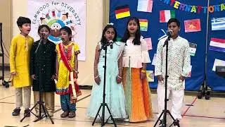 Indian National Anthem sung by American Born Indian Kids in school in Massachusetts, USA