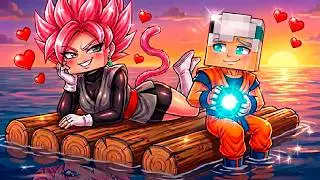 FIQUEI PRESO na JANGADA com A GAROTA SAYAJIN no Minecraft