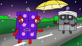 Numberblocks 6 Stops NB 9's Lonely Walk &mdash; Раскраска-раскраска от Numberblocks, созданная фанатами
