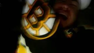 me going bizerk after my bruins won in overtime: 1-27-09!