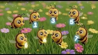Seven Busy Bees in the Garden | Nursery rhyme and educational song for kids