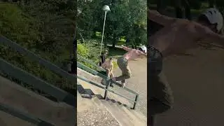 Valters Grasmanis no USD Skates un Taktika.lv inline komandas slaido trakas trubas Kuldīgas ielās