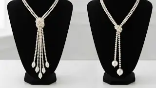 Creative elegant white colour DIY necklace you can also try it