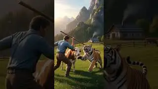 Brave Farmer Fights Off Tiger to Save His Cow #BraveFarmer #TigerAttack #CowRescue #wildlifefight