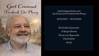 Gedenkbyeenkoms van Gert Coenraat Frederik Du Plooy
