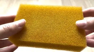 ASMR 🧽 Bleached Plastic Sponge Ripping 💛